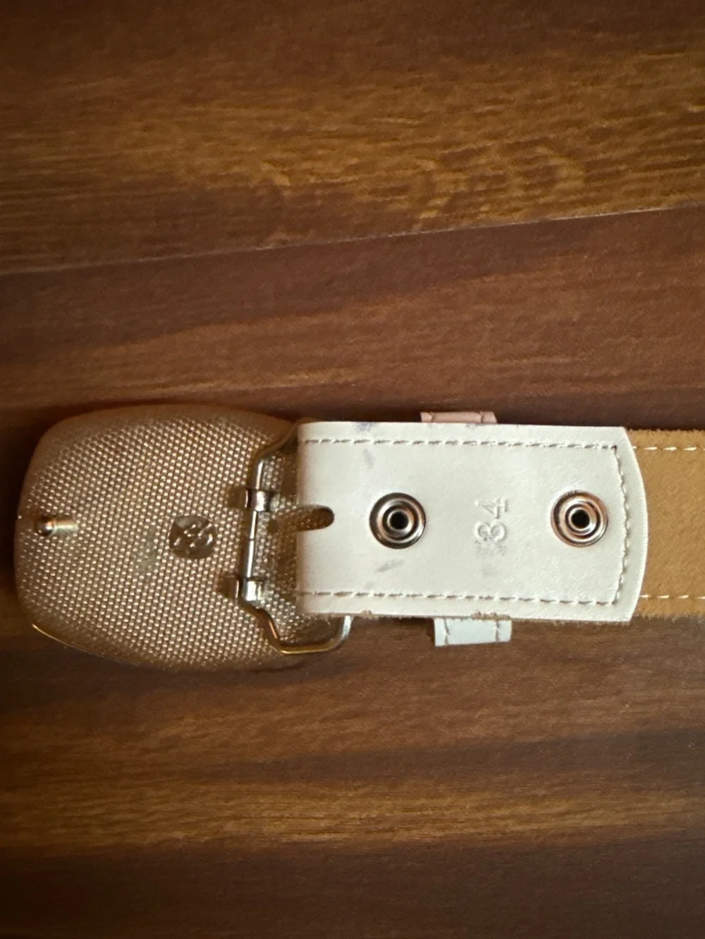 Cute White Belt with Rhinestone Princess Buckle Size 34